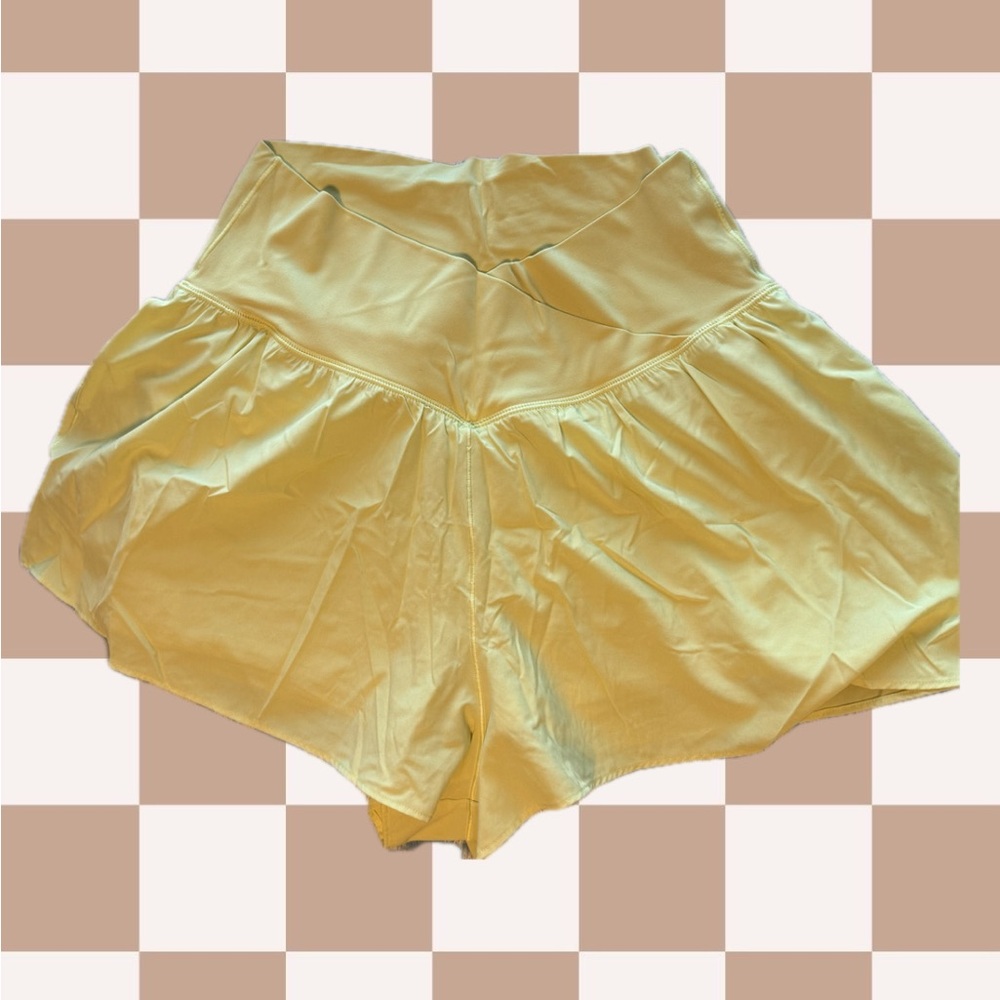 Aerie Light Yellow Athletic Shorts